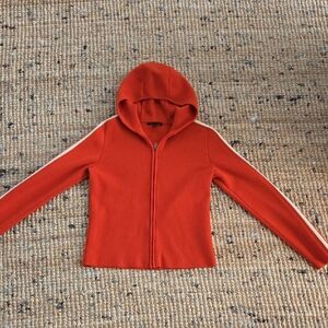 Banana Republic] Orange Zip-Up Hoodie with White Stripes